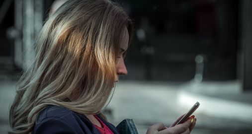woman using phone